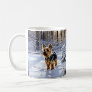 Yorkshire Terrier Lass es schneien Weihnachten Kaffeetasse