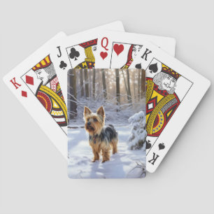 Yorkshire Terrier Lass es schneien Weihnachten Spielkarten
