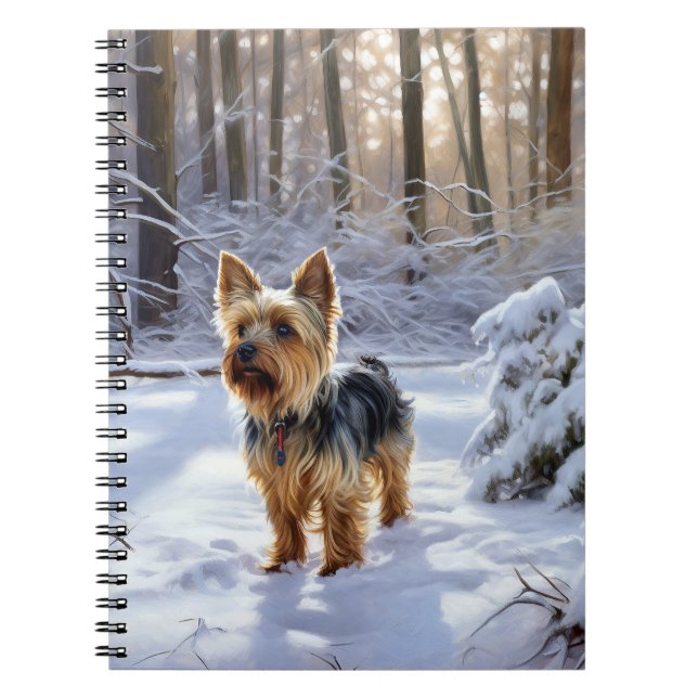 Yorkshire Terrier Let It Snow Christmas Notizblock (Vorderseite)