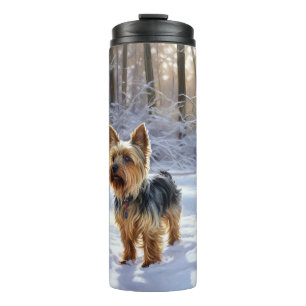 Yorkshire Terrier Let It Snow Christmas Thermosbecher
