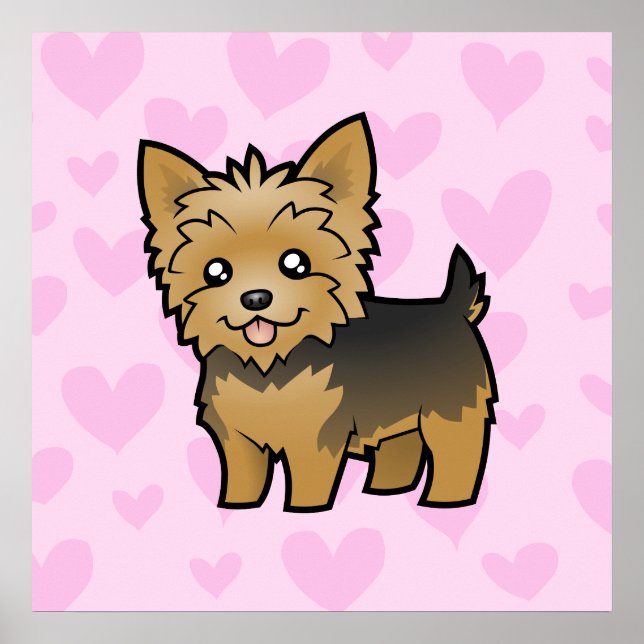 Yorkshire Terrier Liebe (kurzes Haar ohne Bogen) Poster (Vorne)
