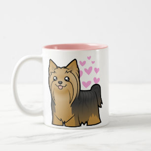 Yorkshire-Terrier-Liebe (langes Haar kein Bogen) Zweifarbige Tasse