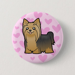 Yorkshire Terrier Liebe (langes Haar ohne Bogen) Button
