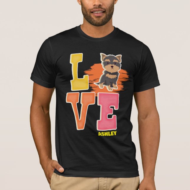 Yorkshire Terrier liebt niedliche Farbe T-Shirt (Vorderseite)