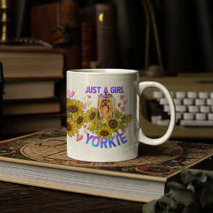 Yorkshire Terrier Lover Sunflower Trainer Floral Kaffeetasse