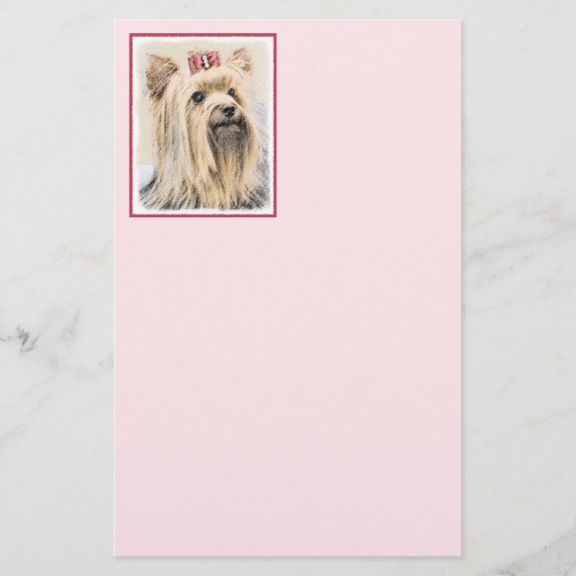 Yorkshire-Terrier-Malerei - niedliche Briefpapier (Vorderseite)
