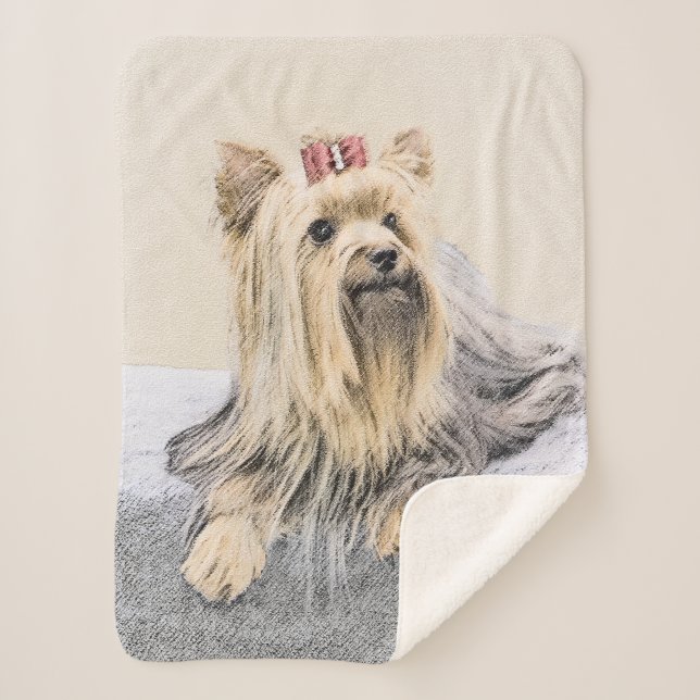 Yorkshire-Terrier-Malerei - niedliche Sherpadecke (Vorderseite)