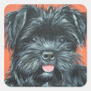 Yorkshire Terrier-Malerei Quadratischer Aufkleber