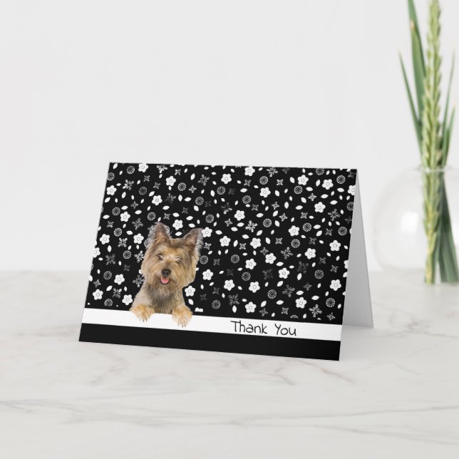 Yorkshire Terrier Merci sur Floral Print (Devant)