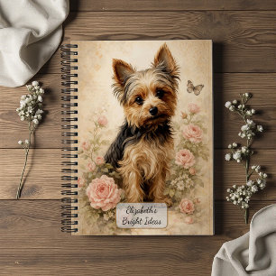Yorkshire Terrier mit Rosen Notizbuch