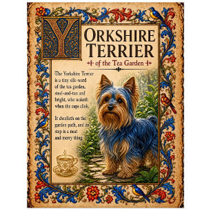 Yorkshire Terrier, mittelalterliche Bestiarien-Kun Postkarte