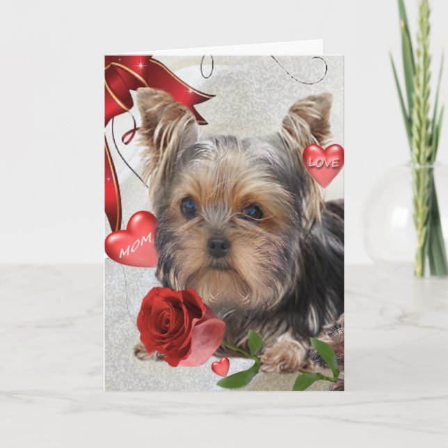 Yorkshire Terrier Momma Liebe Feiertagskarte (Vorderseite)