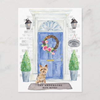 Yorkshire Terrier Moving Announction Postcard Postkarte