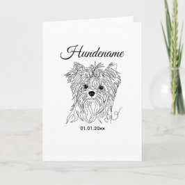 Yorkshire Terrier one line art custom dog photo Karte