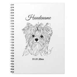 Yorkshire Terrier one line art customizable dog Notizblock