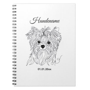 Yorkshire Terrier one line art customizable dog Notizblock