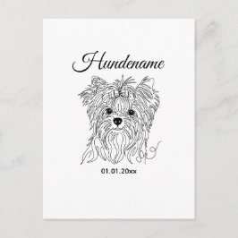 Yorkshire Terrier one line art customizable dog Postkarte