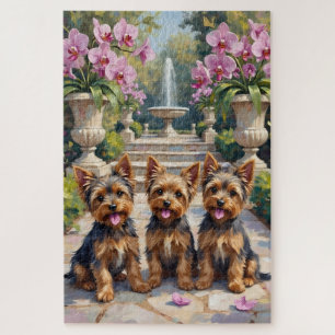 Yorkshire Terrier Orchideengarten Kunst