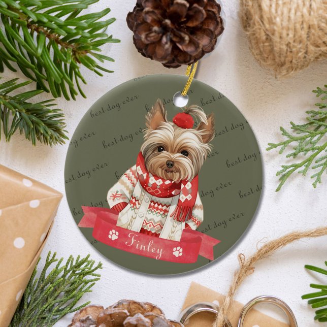 Yorkshire Terrier Ornement de Noël personnalisé (Créateur téléchargé)