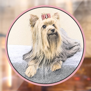 Yorkshire Terrier Painting - Niedliche Original Do Fensteraufkleber