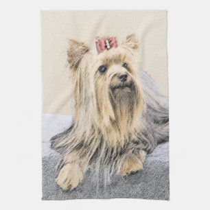 Yorkshire Terrier Painting - Niedliche Original Do Geschirrtuch