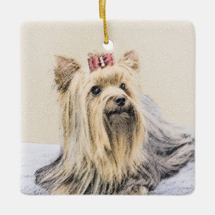 Yorkshire Terrier Painting - Niedliche Original Do Keramikornament
