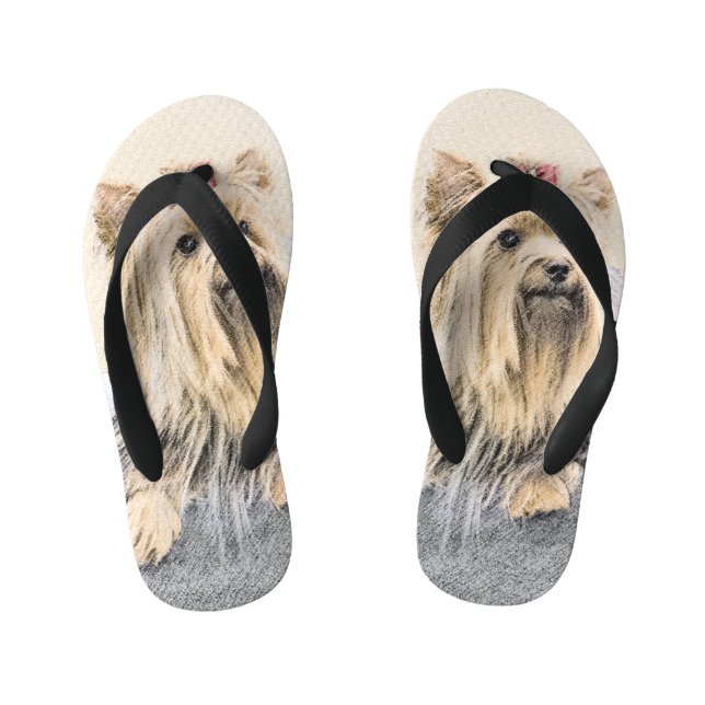 Yorkshire Terrier Painting - Niedliche Original Do Kinderbadesandalen (Fußbett)