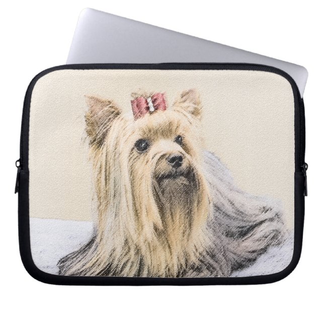 Yorkshire Terrier Painting - Niedliche Original Do Laptopschutzhülle (Vorderseite)