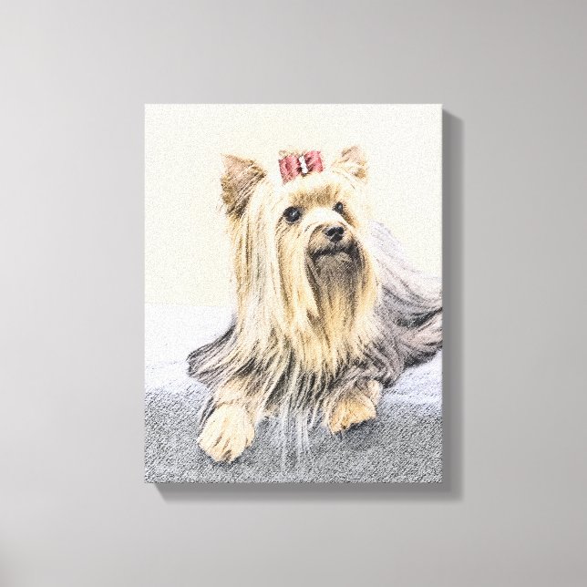 Yorkshire Terrier Painting - Niedliche Original Do Leinwanddruck (Vorderseite)