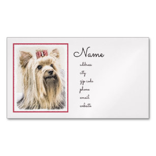 Yorkshire Terrier Painting - Niedliche Original Do Magnetische Visitenkarte