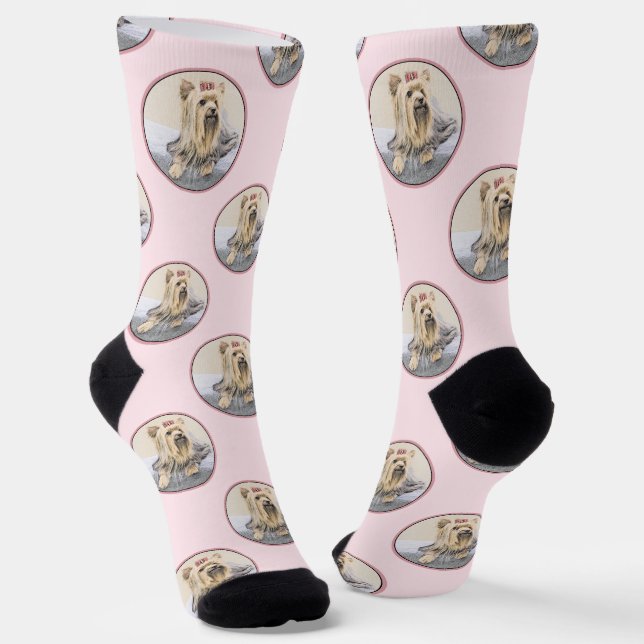 Yorkshire Terrier Painting Niedliche Original Dog  Socken (Gewinkelt)