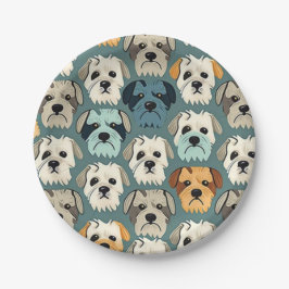 Yorkshire Terrier Pattern Pappteller
