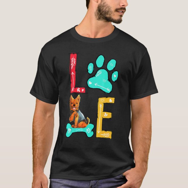 Yorkshire Terrier Paw Dog Eigentümer T-Shirt (Vorderseite)