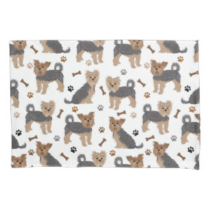Yorkshire Terrier Paws and Bones Yorkie Dog Kissenbezug