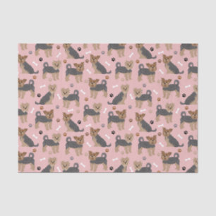 Yorkshire Terrier Paws and Bones Yorkie Dog Seidenpapier