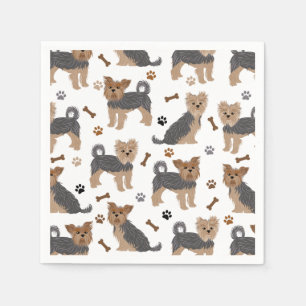 Yorkshire Terrier Paws and Bones Yorkie Dog Serviette
