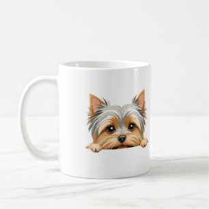 Yorkshire Terrier Peeking Niedlich Adorable Funny Kaffeetasse