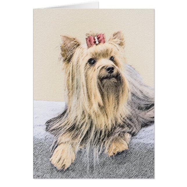 Yorkshire Terrier Peinture - Cute Original Chien A (Devant)