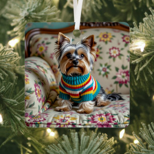 Yorkshire Terrier Personalisiert Weihnachten Ornament Aus Metall