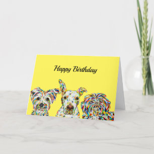 Yorkshire terrier, Pitbull, Shih Tzu Carte Anniver