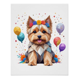 Yorkshire Terrier Playful Adorable Fun Animal Nied Poster
