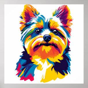 Yorkshire Terrier Portrait Illustration Painting Poster