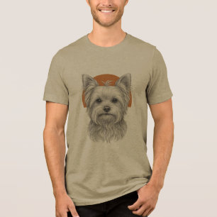 Yorkshire-Terrier-Porträt-Grafik-T-Shirt Tri-Blend Shirt