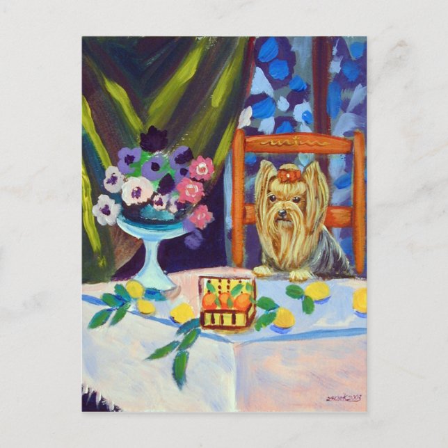 Yorkshire Terrier Postkarte (Vorderseite)