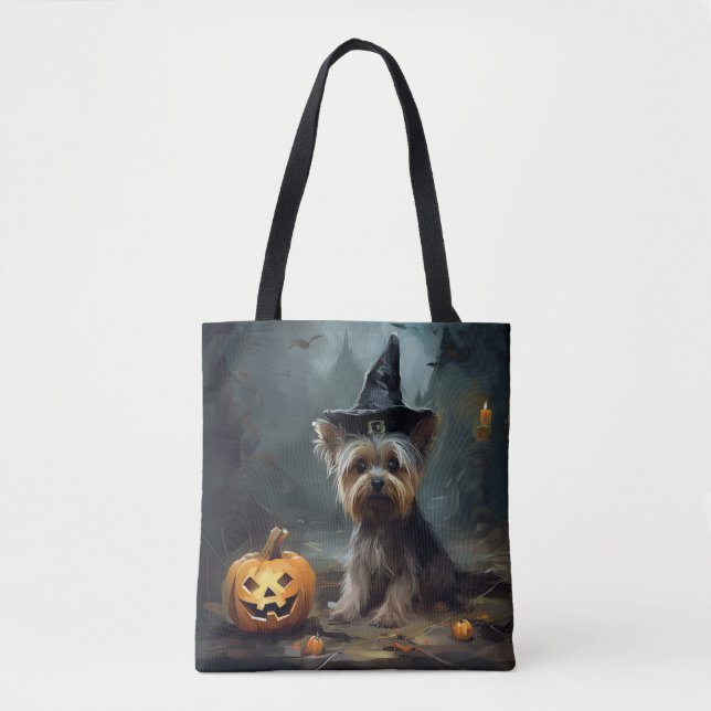 Yorkshire Terrier Pumpkins Halloween Beängstigend Tasche (Vorderseite)