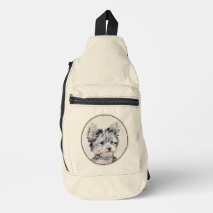 Yorkshire Terrier Puppy Painting Original Hundesch Crossbody Bag