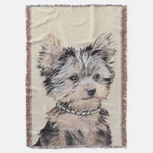 Yorkshire Terrier Puppy Painting Original Hundesch Decke