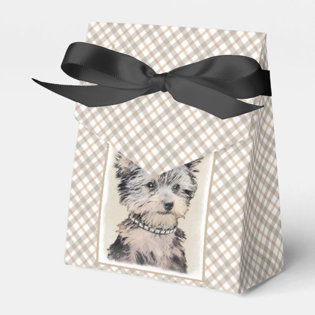 Yorkshire Terrier Puppy Painting Original Hundesch Geschenkschachtel (Vorderseite)