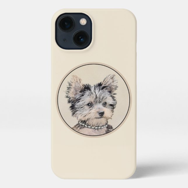 Yorkshire Terrier Puppy Painting Original Hundesch iPhone Hülle (Rückseite)