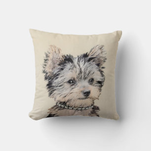Yorkshire Terrier Puppy Painting Original Hundesch Kissen